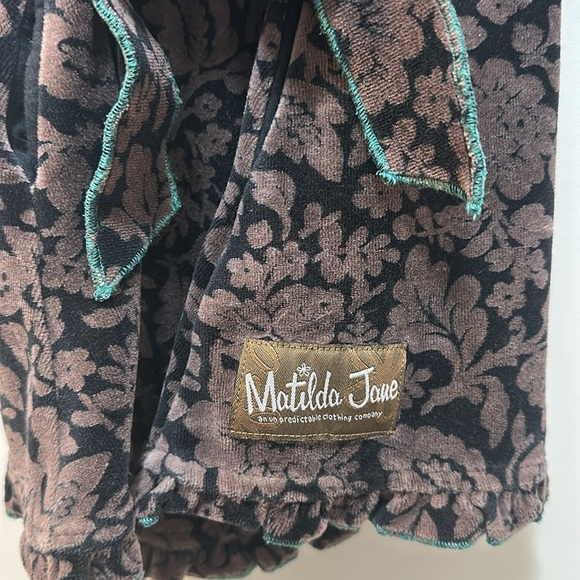 Matilda Jane Kids Robe with Pockets & Hood Size 4 - Velour Brown Floral - Picture 2 of 12